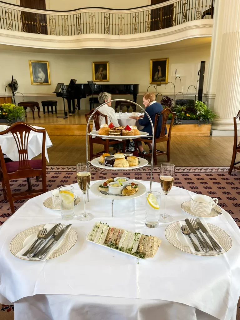 The full spread of afternoon tea at the Pump Room