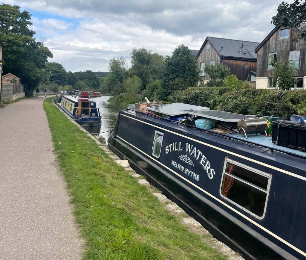 Canal boats on the canal in Bath