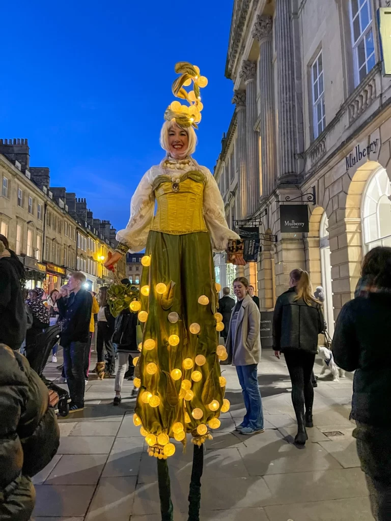 Christmas light procession in Bath at Christmas