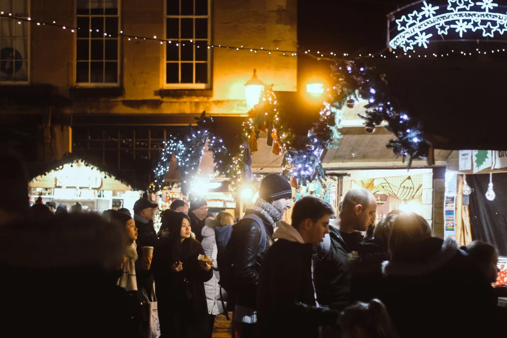 Stallholders at the busy Bath Christmas Market